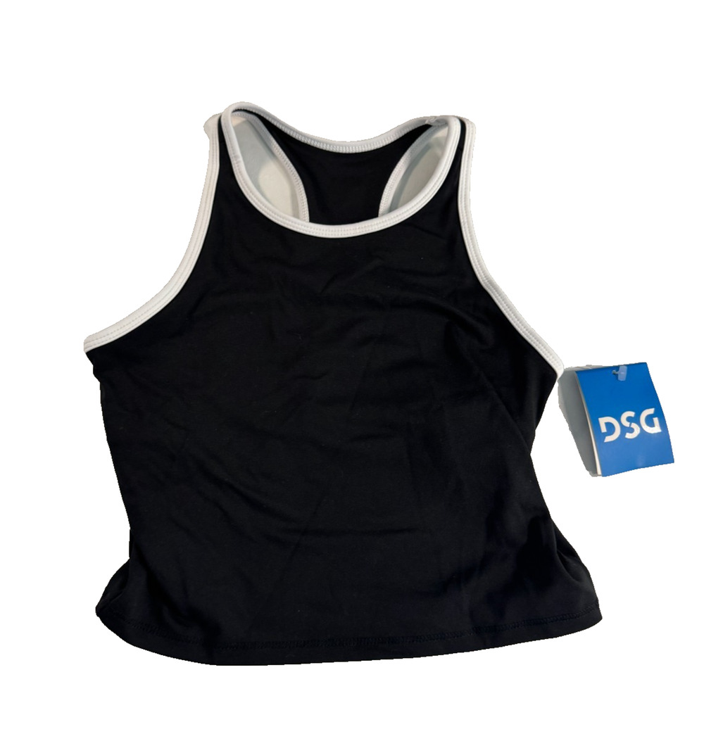DSG Momentum Shelf Bra Tank Top Girls Racerback Athletic Size Medium Black NWT